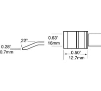 Картриджи-наконечники комплект (15.75х12.7 мм; шпатель изогнутый) для CV/MX-PTZ замена PTTC-605 METCAL PTC-6BL1316R