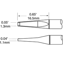 Картриджи-наконечники комплект (1.27х16.5 мм; шпатель узкий) для CV/MX-PTZ замена PTTC-602 METCAL PTC-6CH1713A