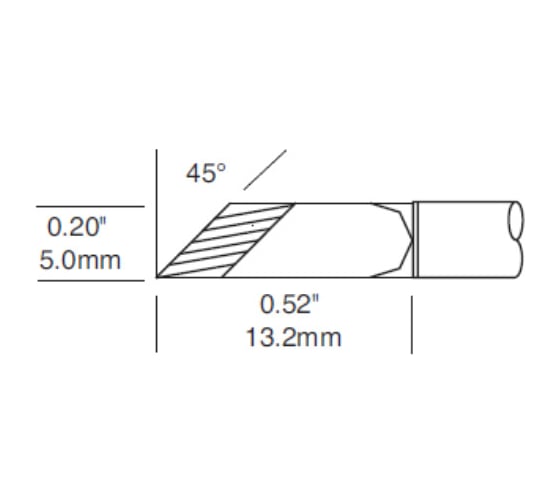 Картридж-наконечник (5.0х13.2 мм) замена STTC-1173Р для CV/MX METCAL SMC-7KN0050P 1