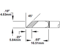 Картридж-наконечник замена SMTC-1173 (4.8х16.51 мм; заточка 6 мм) для CV/MX METCAL SMC-7KN0048W