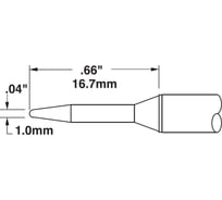 Картридж-наконечник (1.0х16.7 мм; конус тонкий удлиненный) для CV/MX замена STTC-107 METCAL CVC-7CN1710A