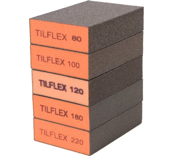 Губка абразивная (шлифовальный блок) P120, 100x70x25 мм, 5 шт TILFLEX TL42-120/5