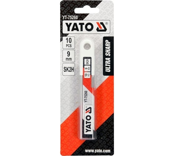 Лезвия для ножа 9 мм, SK2H, 10 шт YATO YT-75260 1