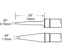 Картриджи-наконечники (пара; 1х14 мм) для MFR-PTZ METCAL TFP-BLP1