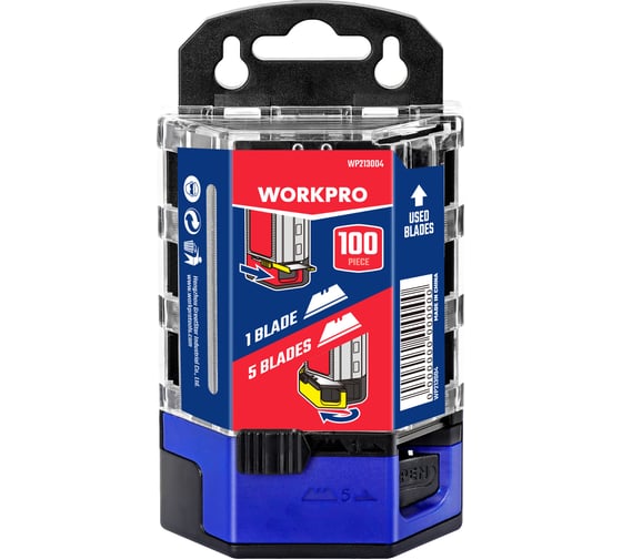 Лезвия трапециевидные SK2, 100 шт для ножа универсального с диспенсером WORKPRO WP213004