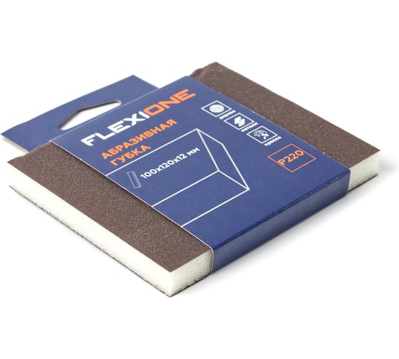Губка абразивная двухсторонняя 120x100x12 мм, Р220 Flexione 90000314