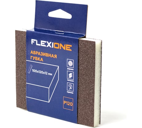 Губка абразивная двухсторонняя 120x100x12 мм, Р120 Flexione 90000294
