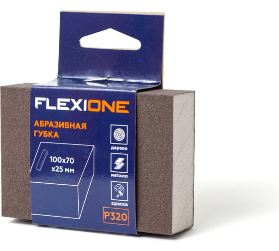 Губка абразивная четырехсторонняя 100x70x25 мм, Р320 Flexione 90000384 1