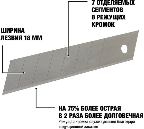 Лезвие сегментированное закаленное (3 шт; 18 мм) для ножа DEWALT DWHT11719-0