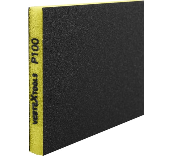 Губка абразивная шлифовальная vertextools 120х98х13мм, Р100, 3шт 120-98-100