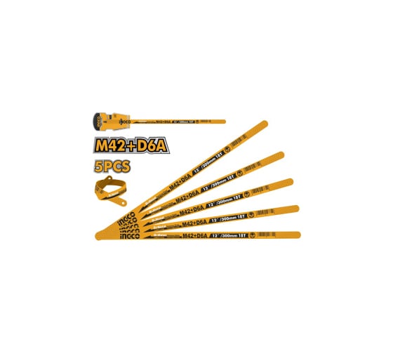 Полотно ножовочное по металлу Bi-Metall (5 шт; 300 мм; 18Т) INGCO HSBKT12185