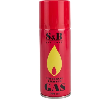 Газ для зажигалок S&B бутан 200 мл, объем 290см3 ГС 005