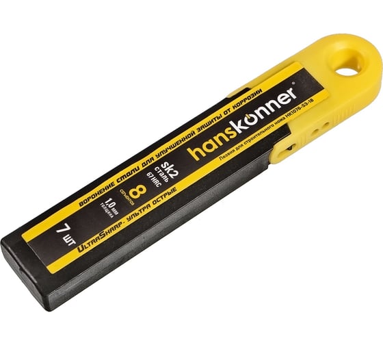 Лезвия Hanskonner 18 мм, 10 шт, оксидированные, SK2 сталь, толщина 1.0 мм HK1076-S3-18