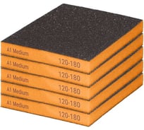 Губка двухсторонняя A1 Medium orange 5 шт 220SM120180-5