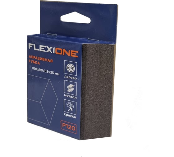Губка абразивная Flexione 4-х стр. 100x90/65x25мм Р120 Flexiоne (трапецевидная) 90000494