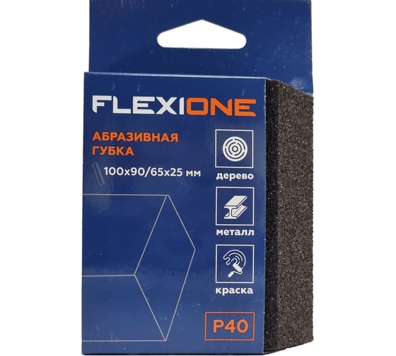Губка абразивная Flexione 4-х стр. 100x90/65x25мм Р40 Flexiоne (трапецевидная) 90000454