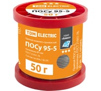 Припой ПОСу 95-5 проволока серия "Алмаз" (1 мм, 50 г, ГОСТ 21931-76, катушка) TDM ELECTRIC SQ1025-0342