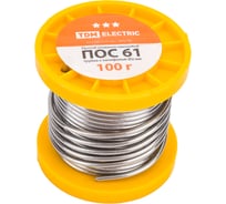 Припой ПОС 61 трубка с канифолью серия Алмаз (2 мм, 100 г, ГОСТ 21931-76, катушка) TDM ELECTRIC SQ1025-0307