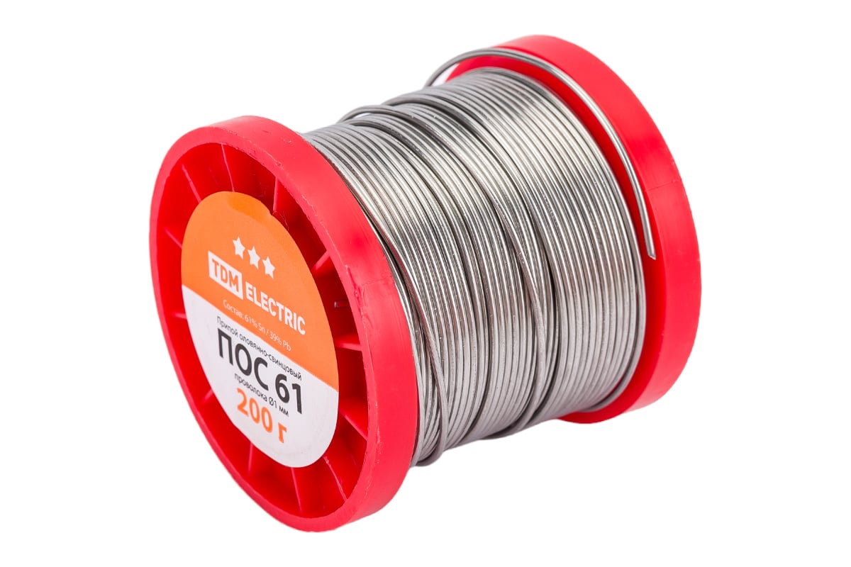 Припой ПОС 61 проволока серия "Алмаз" (1 мм, 200 г, ГОСТ 21931-76 ...