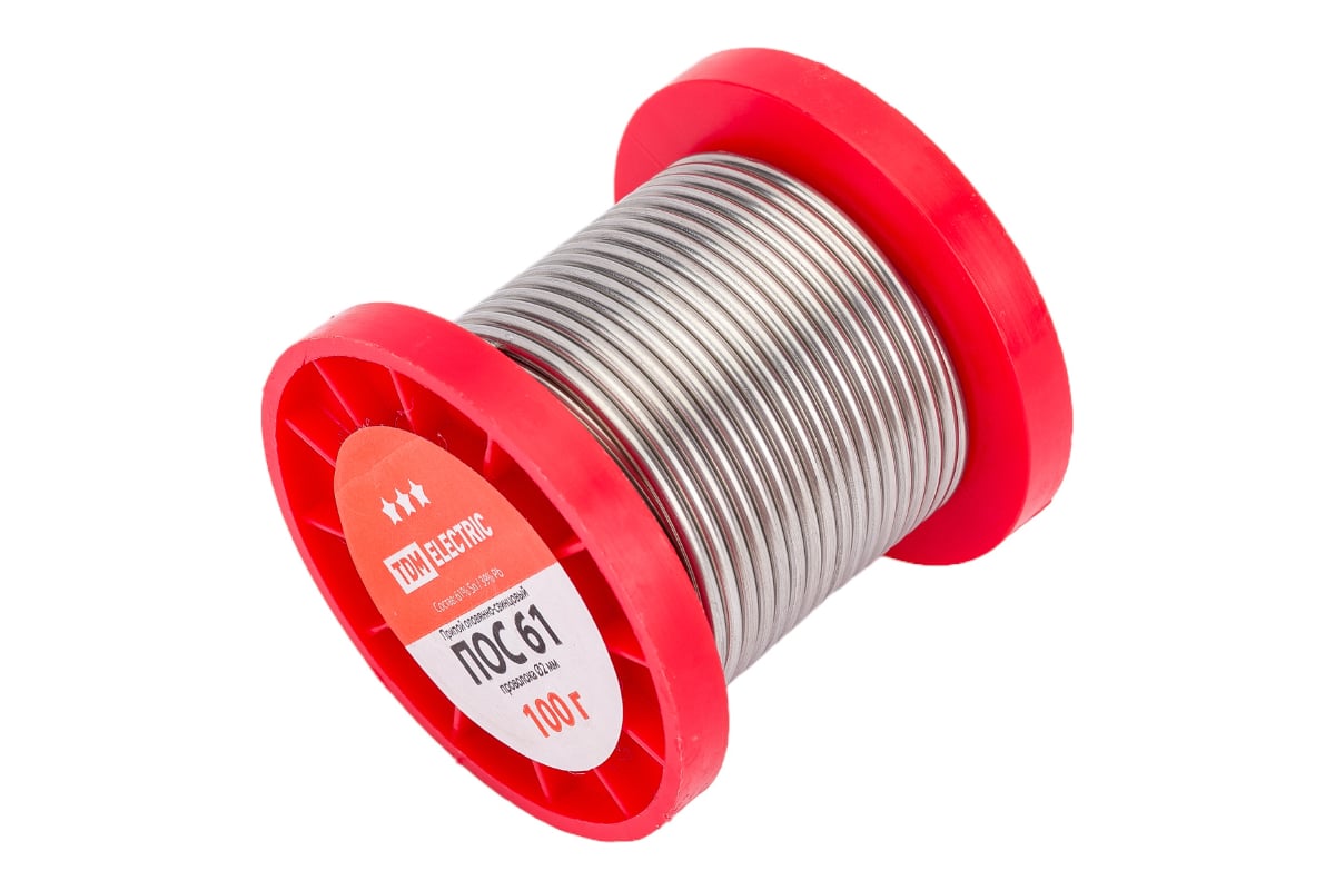 Припой ПОС 61 проволока серия "Алмаз" (2 мм, 100 г, ГОСТ 21931-76 ...