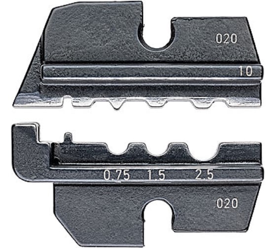 Плашка опрессовочная для неизолированных кабельных наконечников Knipex DIN 46237/46341, 0.25-2.5 мм², 3 гнезда KN-974910