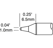 Картридж-наконечник METCAL для СV/MX, конус 1.0х6.5мм замена STTC-101P CVC-7CN0010P