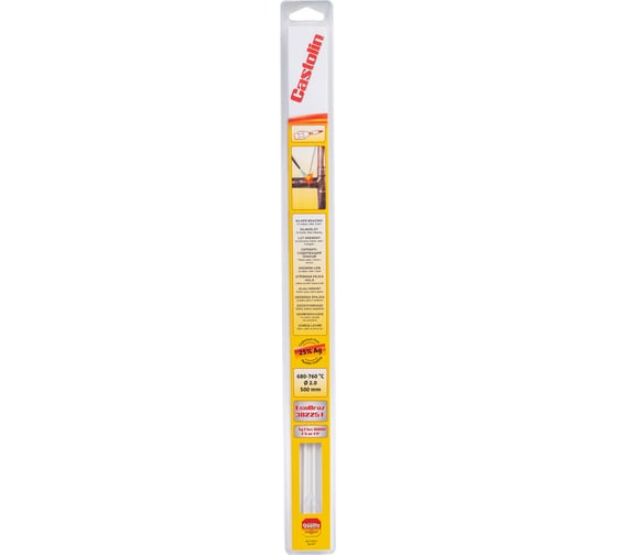 Припой CASTOLIN EcoBraz 38225F с флюсом, д.2,0мм, упак. 5 прут., 38225F2005R
