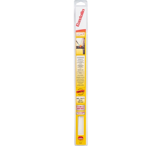 Припой CASTOLIN EcoBraz 38230F с флюсом, д.2,0мм, упак. 5 прут., 38230F2005R