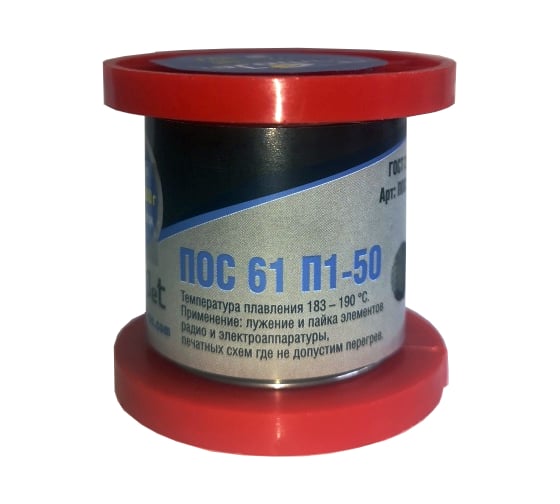 Припой (проволока; 1 мм; 50 гр; катушка) Turbojet ПОС61П1-50