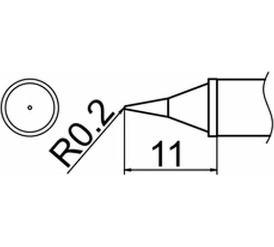 Наконечник 0.2 мм для станций FX-950/FX-951/FX-952/FM-203 HAKKO T12-WI 1