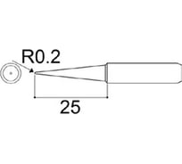 Наконечник 0.2 мм для паяльников серии 900/701/702B HAKKO 900M-T-LB