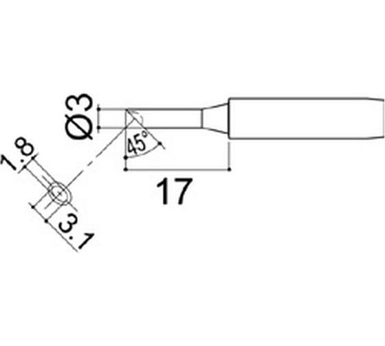 Наконечник 3 мм для паяльников серии 900/701/702B HAKKO 900M-T-3CM 1