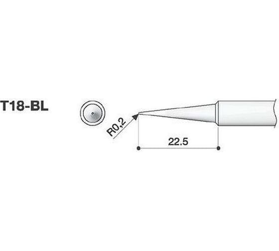 Наконечник 0.2 мм для паяльников FX-8801/FX-600 HAKKO T18-BL 1