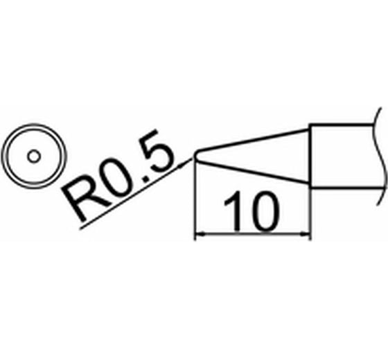Наконечник 0.5 мм для станций FX-950/FX-951/FX-952/FM-203 HAKKO T12-B2Z 1