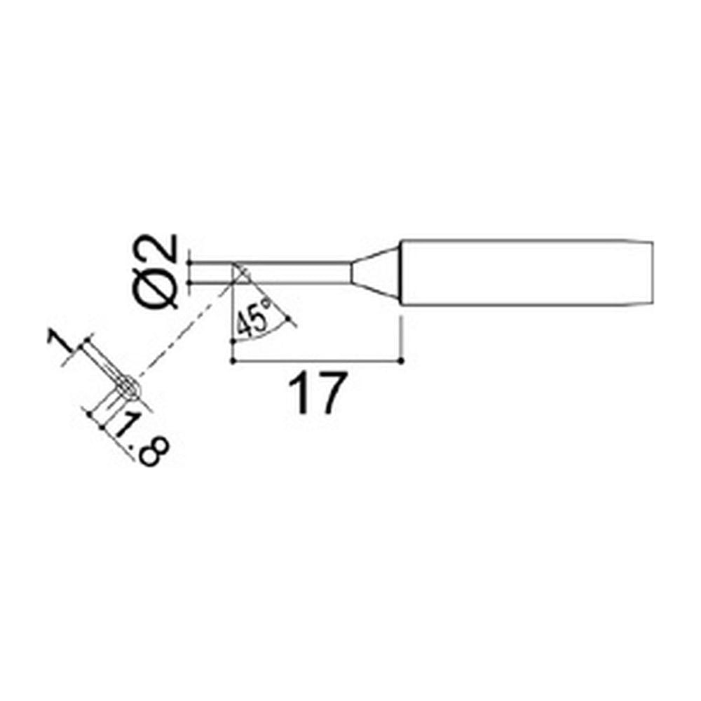 Наконечник 2 мм для паяльников серии 900/701/702B HAKKO 900M-T-2CM ...
