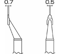 Наконечник 0.7х0.5 мм для термопинцета FМ-2022 HAKKO T8-1002