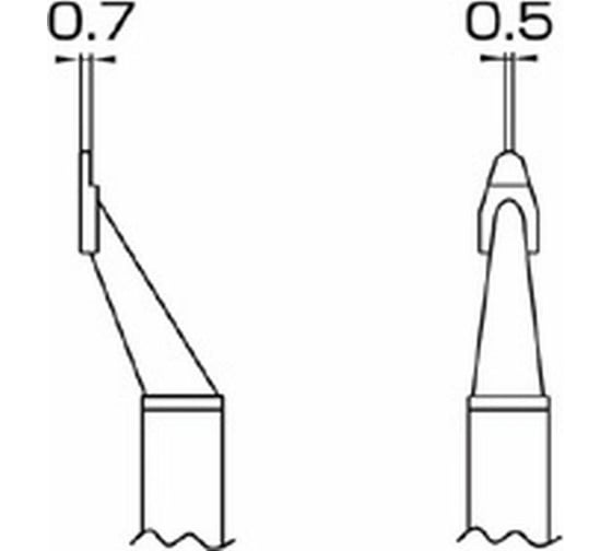 Наконечник 0.7х0.5 мм для термопинцета FМ-2022 HAKKO T8-1002