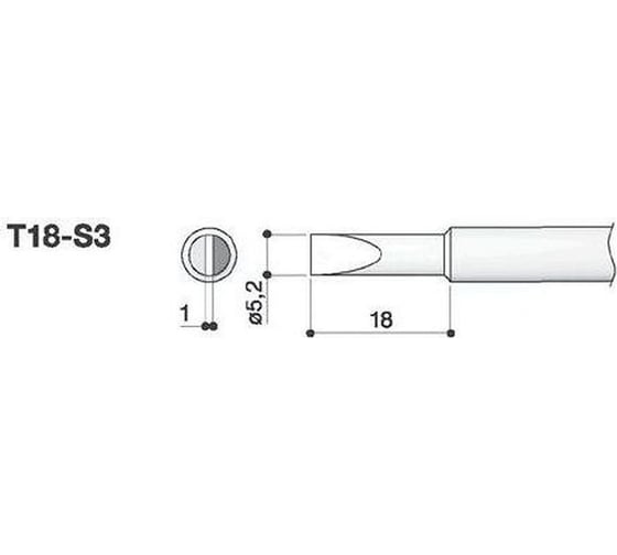 Наконечник 5.2 мм для паяльников FX-8801/FX-600 HAKKO T18-S3 1