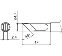 Наконечник 4.7 мм для станций FX-950/FX-951/FX-952/FM-203 HAKKO T12-KFZ