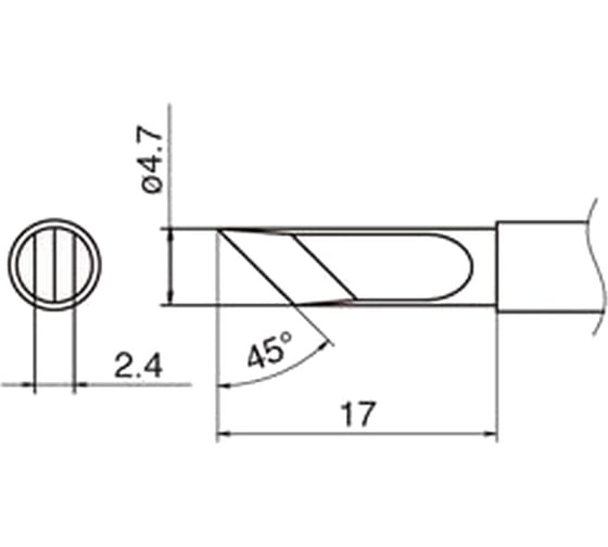 Наконечник 4.7 мм для станций FX-950/FX-951/FX-952/FM-203 HAKKO T12-KFZ