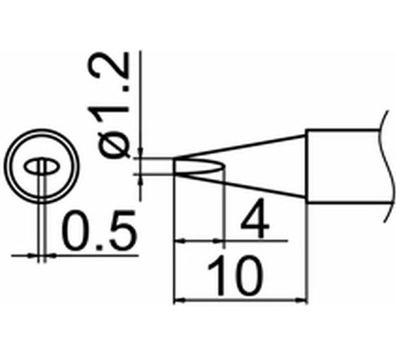 Наконечник 1.2 мм для станций FX-950/FX-951/FX-952/FM-203 HAKKO T12-D12Z 1