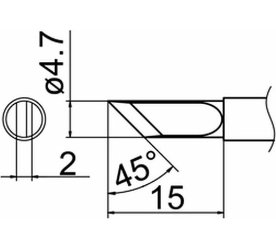 Наконечник 4.7 мм для станций FX-950/FX-951/FX-952/FM-203 HAKKO T12-K 1