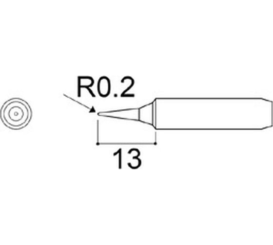 Наконечник 0.2 мм для паяльников серии 900/701/702B HAKKO 900M-T-SI 1