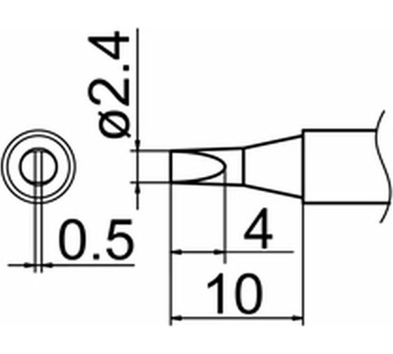 Наконечник 2.4 мм для станций FX-950/FX-951/FX-952/FM-203 HAKKO T12-D24 1