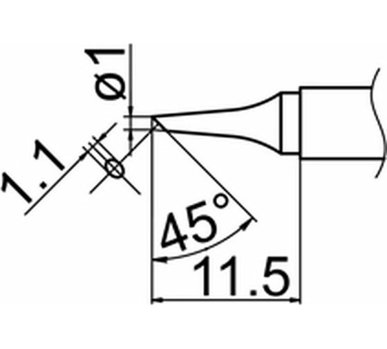 Наконечник 1 мм для станций FX-950/FX-951/FX-952/FM-203 HAKKO T12-BC1 1