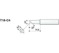 Наконечник 4 мм для паяльников FX-8801/FX-600 HAKKO T18-C4
