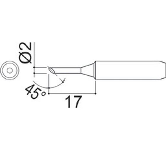 Наконечник 2 мм для паяльников серии 900/701/702B HAKKO 900M-T-2CF