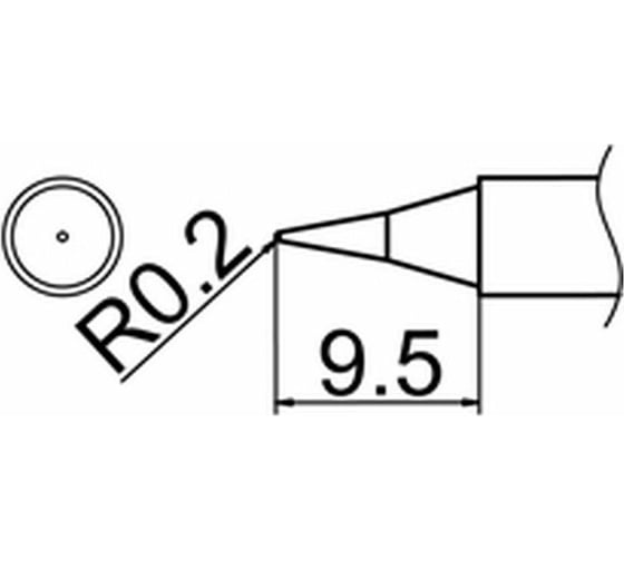 Наконечник 0.2 мм для станций FX-950/FX-951/FX-952/FM-203 HAKKO T12-I 1