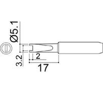 Наконечник 5.1 мм для паяльников серии 900/701/702B HAKKO 900M-T-R