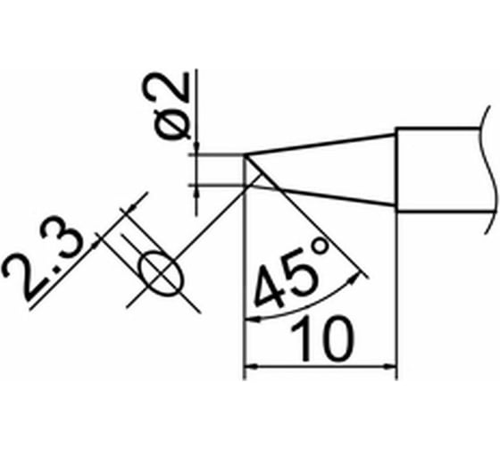 Наконечник 2 мм для станций FX-950/FX-951/FX-952/FM-203 HAKKO T12-BCF2Z 1